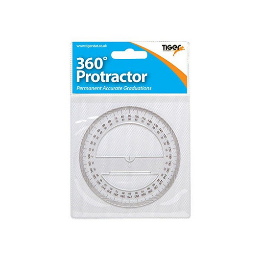 Tiger 360 Degree Maths Protractor 10CM