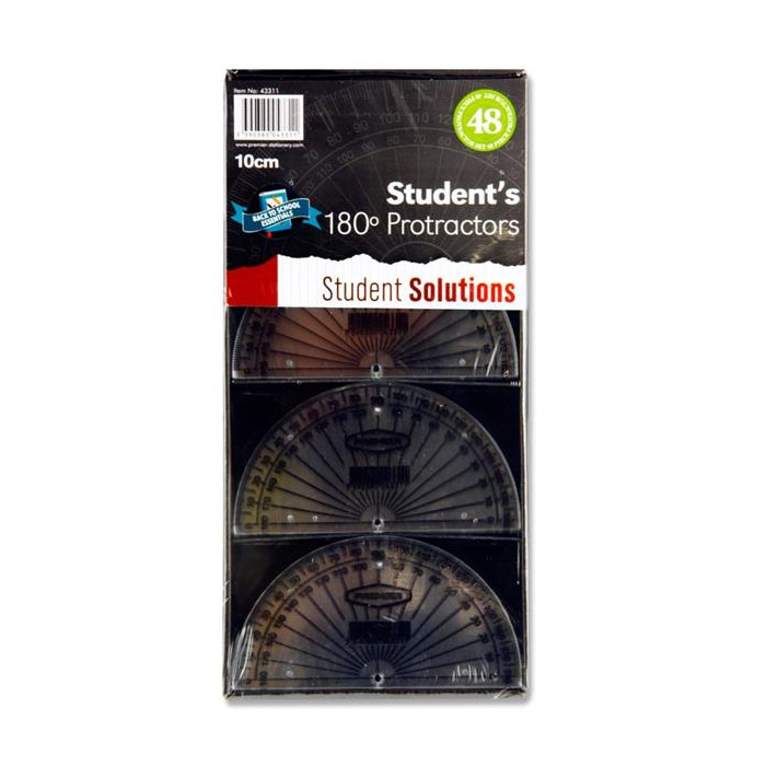 Student Solutions 180* Transparent Protractor 10CM