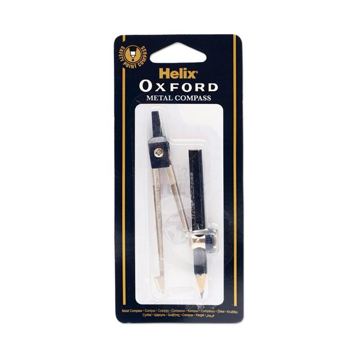 Helix Oxford Basic Metal Compass & Pencil Set